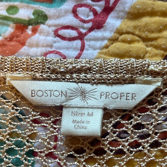 Boston Proper Gold Crochet Knit Top - Picture 2 of 8